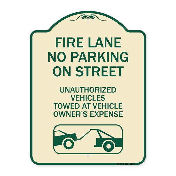 Signmission No Parking on Street Unauthorized Vehicles Towed at Vehicle Owners Expense, A-DES-TG-1824-23690 A-DES-TG-1824-23690 - main